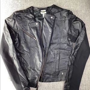 Adidas Neo label faux leather coat